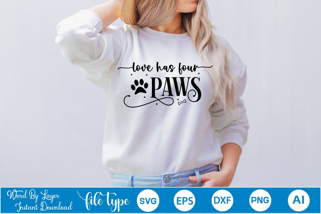 Love Has Four Paws SVG Design, Dog SVG Design, Dog SVG Design, SVGs,Quotes and Sayings,Food & Drink,On Sale, Print & Cut SVG DesignPlante 503 