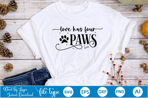 Love Has Four Paws SVG Design, Dog SVG Design, Dog SVG Design, SVGs,Quotes and Sayings,Food & Drink,On Sale, Print & Cut SVG DesignPlante 503 