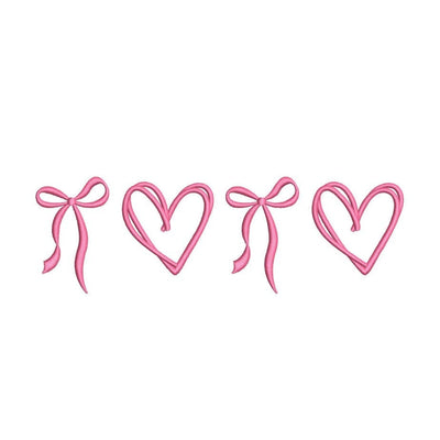 Love Hearts and Bows Embroidery Design, St. Valentine Day Embroidery Design, 6 sizes, Instant Download Embroidery/Applique DESIGNS Nino Nadaraia 