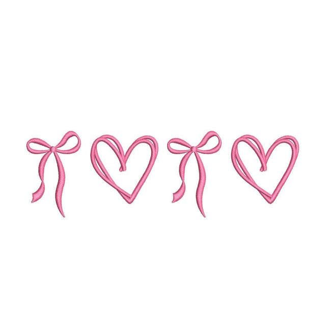 Love Hearts and Bows Embroidery Design, St. Valentine Day Embroidery Design, 6 sizes, Instant Download Embroidery/Applique DESIGNS Nino Nadaraia 