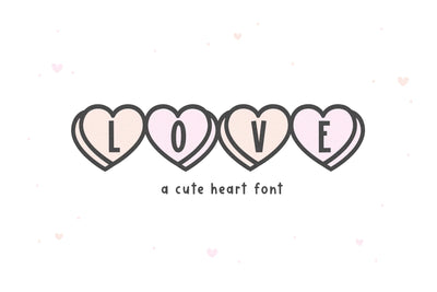Love Hearts - Cute Heart Font Font KA Designs 