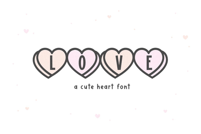Love Hearts - Cute Heart Font Font KA Designs 