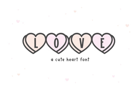 Love Hearts - Cute Heart Font Font KA Designs 