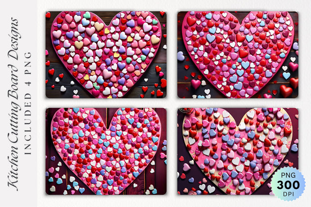 Love Hearts Cutting board PNG Design Sublimation Regulrcrative 