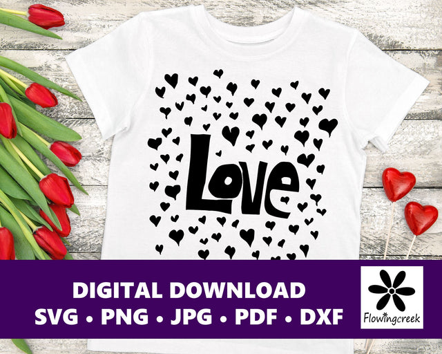 Love Hearts Filled SVG SVG Flowingcreek 