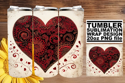 Love & Hearts Sublimation - 20oz Wrap Sublimation afrosvg 