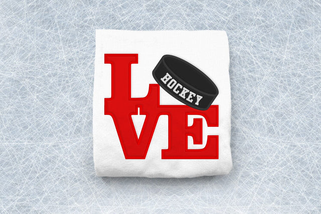 Love Hockey Applique Embroidery Embroidery/Applique DESIGNS Designed by Geeks 