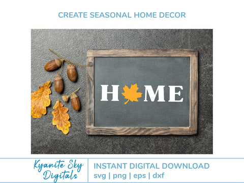 Love Home Welcome SVG bundle words with fall leaf and pumpkin SVG Kyanite Sky Digitals 