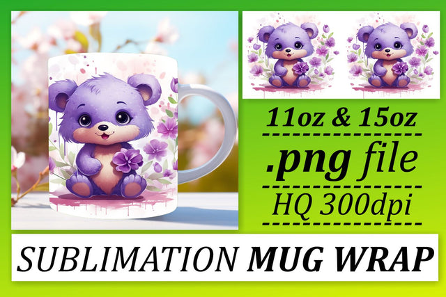 Love in a Mug: Valentines Bear Sublimation Art Sublimation afrosvg 