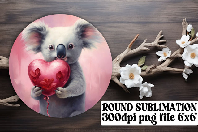 Love in Circles: Valentine's Animal Balloon Sublimation Sublimation afrosvg 
