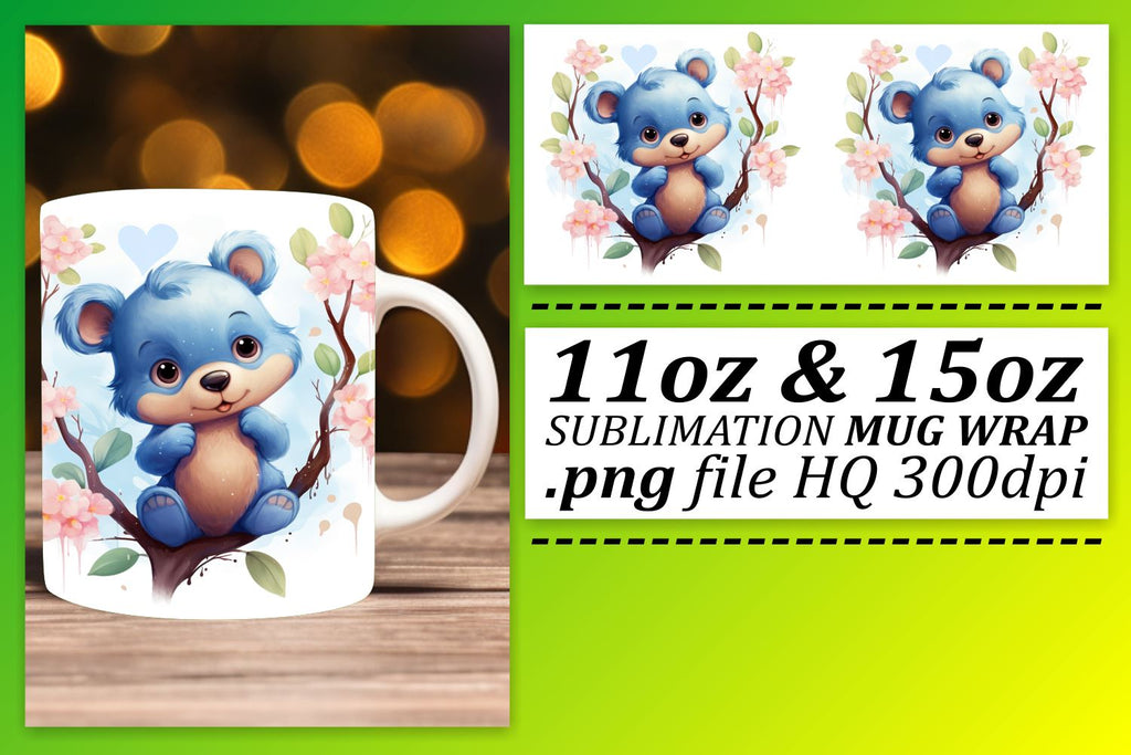 Creative 3D Animal Mug Wraps for Sublimation 11oz 15oz - So Fontsy