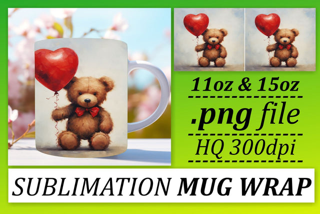 Love-Infused Valentines Animal Mug Wrap - Sublimation 11oz 15oz Sublimation afrosvg 