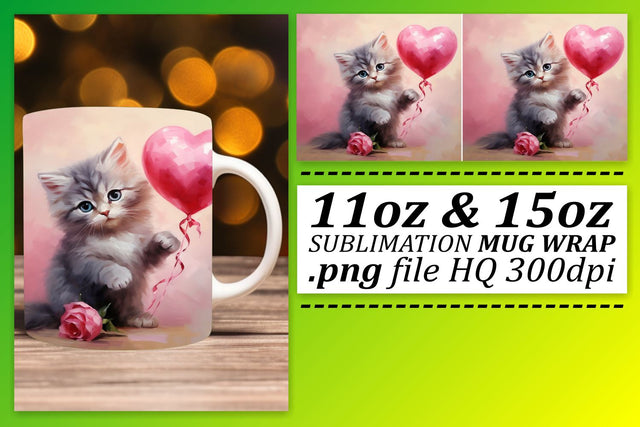 Love-Infused Valentines Day Animal Mug Wrap - Sublimation 11oz 15oz Sublimation afrosvg 