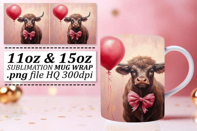 Love-Infused Valentines Mug Wrap - Heart Balloon Sublimation 11oz 15oz Sublimation afrosvg 