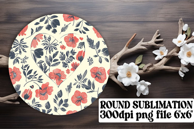 Love-Inspired Circle Decor - Heart Pattern Creations Sublimation afrosvg 