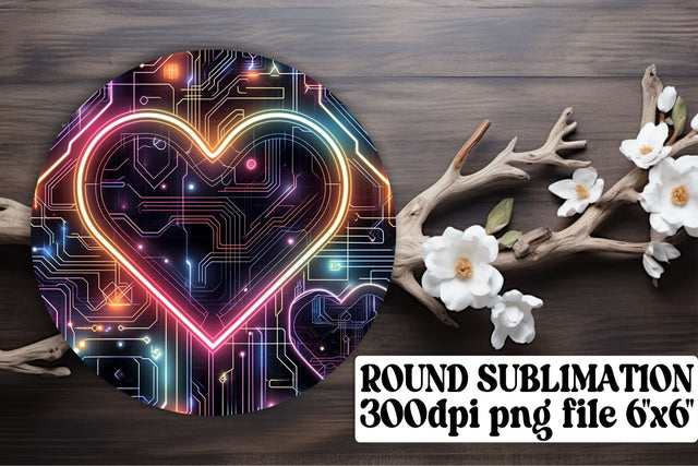 Love-Inspired Circle Decor - Heart Patterned Creations Sublimation afrosvg 