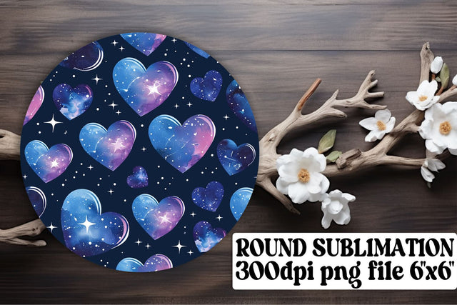 Love-Inspired Circular Ornaments - Heart Pattern Magic Sublimation afrosvg 