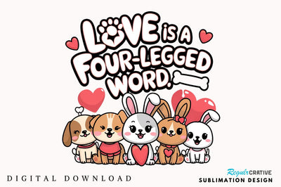 Love is a four legged word Sublimation Design Sublimation Regulrcrative 