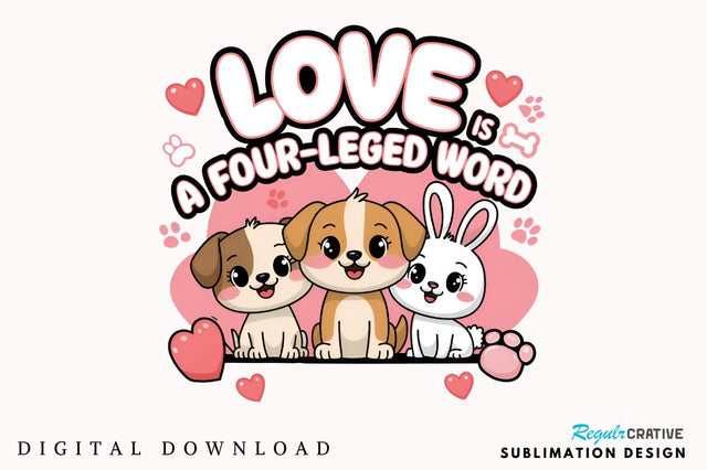 Love is a four legged word Sublimation Design Sublimation Regulrcrative 