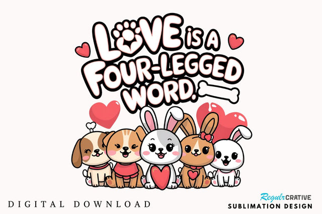 Love Is A Four Sublimation Design Sublimation Regulrcrative 