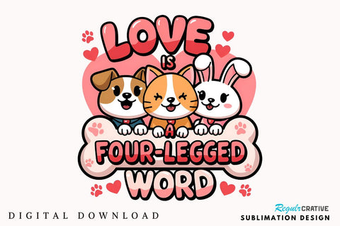 Love Is A Four Sublimation Design Sublimation Regulrcrative 