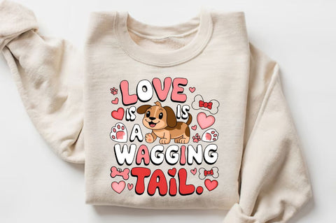 Love Is A Wagging Tail Sublimation Design Sublimation Regulrcrative 