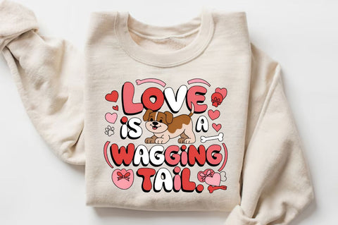 Love Is A Wagging Tail Sublimation Design Sublimation Regulrcrative 