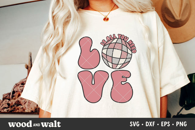 Love Is All You Need SVG | Groovy Valentine SVG SVG Wood And Walt 