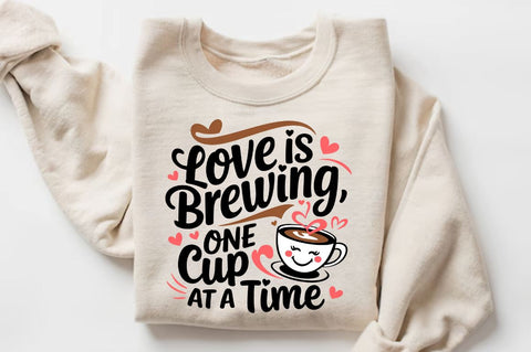 Love is brewing, one cup at a time Sublimation T-Shirt Design Sublimation Regulrcrative 