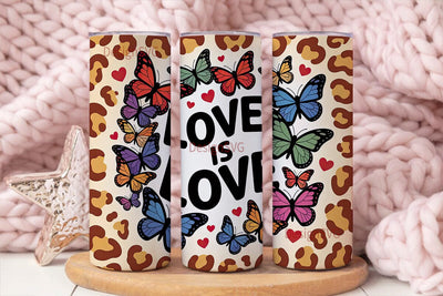 Love is Love Butterfly Tumbler Wrap Sublimation DesignSVG 