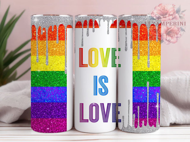 Love Is Love LGBTQ Pride Tumbler Wrap, Love Is Love Design, LGBTQ Sublimation, Rainbow Tumbler PNG, 20oz Pride Tumbler, Gay Pride Wrap, Equality Tumbler Design Sublimation Li Zamperini 