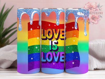 Love Is Love LGBTQ Pride Tumbler Wrap, Love Is Love Design, LGBTQ Sublimation, Rainbow Tumbler PNG, 20oz Pride Tumbler, Gay Pride Wrap, Equality Tumbler Design Sublimation Li Zamperini 
