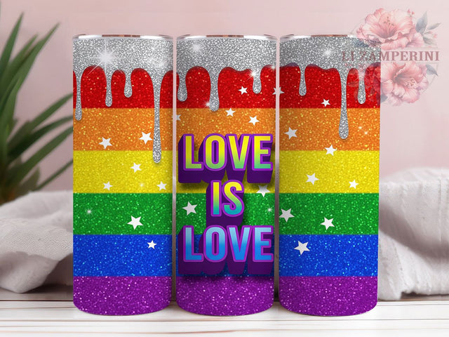 Love Is Love LGBTQ Pride Tumbler Wrap, Love Is Love Design, LGBTQ Sublimation, Rainbow Tumbler PNG, 20oz Pride Tumbler, Gay Pride Wrap, Equality Tumbler Design Sublimation Li Zamperini 