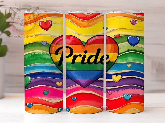 Love Is Love Rainbow Pride Flag Tumbler, Pride Flag Tumbler, 20oz Rainbow Tumbler, Love Is Love Wrap, LGBTQ Sublimation Design, Equality Pride Tumbler, Colorful Pride Wrap Sublimation Lara' s Designs 