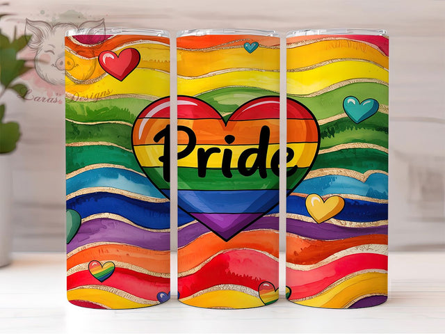 Love Is Love Rainbow Pride Flag Tumbler, Pride Flag Tumbler, 20oz Rainbow Tumbler, Love Is Love Wrap, LGBTQ Sublimation Design, Equality Pride Tumbler, Colorful Pride Wrap Sublimation Lara' s Designs 