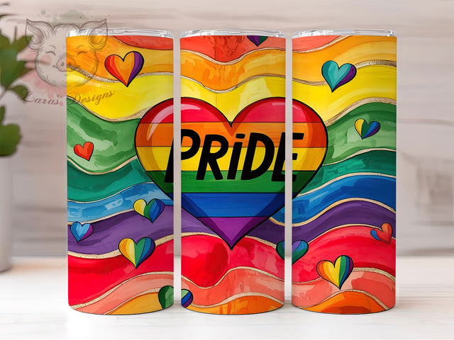 Love Is Love Rainbow Pride Flag Tumbler, Pride Flag Tumbler, 20oz Rainbow Tumbler, Love Is Love Wrap, LGBTQ Sublimation Design, Equality Pride Tumbler, Colorful Pride Wrap Sublimation Lara' s Designs 