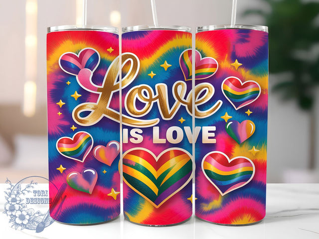Love Is Love Rainbow Pride Tumbler Wrap, Pride 20Oz Tumbler, Rainbow Pride Cup, Love Is Love Wrap, Sublimation Tumbler Design, Pride Drinkware, LGBTQ Love Tumbler Sublimation ToriDesigns 