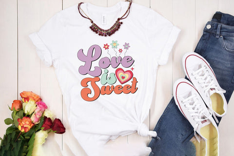 Love is Sweet PNG, Retro Valentine Sublimation Sublimation CraftLabSVG 