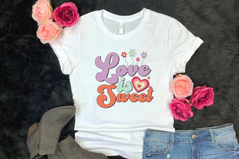 Love is Sweet PNG, Retro Valentine Sublimation Sublimation CraftLabSVG 