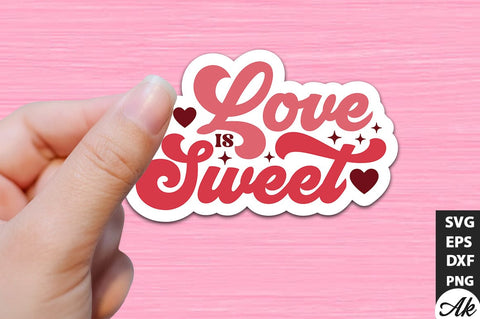 Love is sweet Retro Stickers Design SVG akazaddesign 