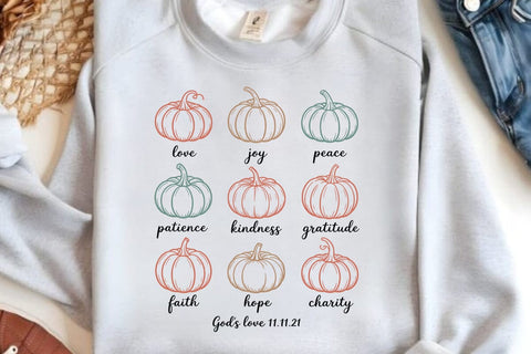 Love Joy Peace Patience Kindness Gratitude Faith Hope Charity God's Love 11.11.21 SVG Angelina750 