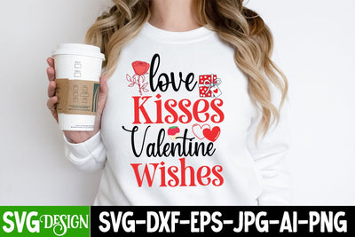 Love Kisses Valentine Wishes SVG Cut File, Love Kisses Valentine Wishes PNG,Valentine's Day SVG Cut File,Happy Valentine's Day SVG ,Valentine SVG Bundle, Love SVG Bundle SVG BlackCatsMedia 