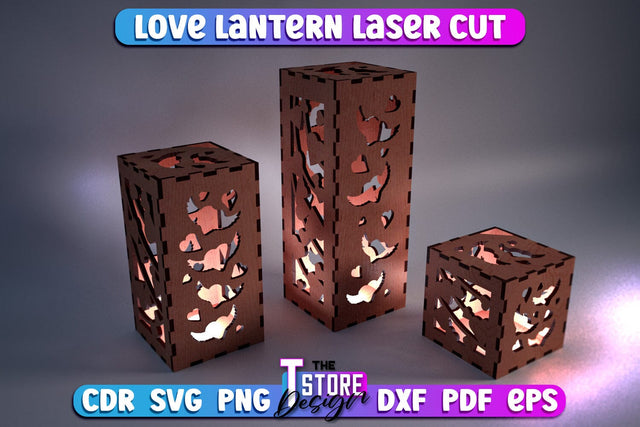 Love Lantern SVG | Lantern Design | Paper Cut SVG | Love Design SVG The T Store Design 