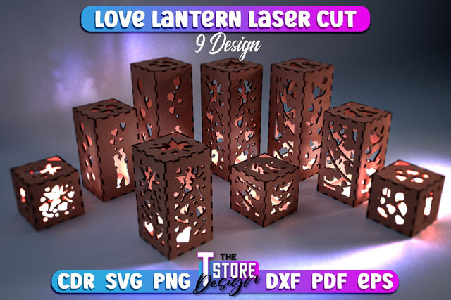 Love Lantern SVG | Lantern Design | Paper Cut SVG | Love Design SVG The T Store Design 