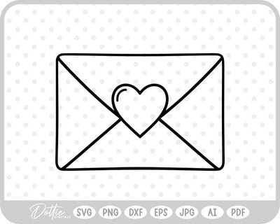 Love Letter Envelope SVG DottieDigitals 