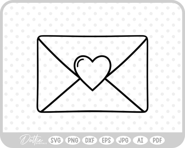 Love Letter Envelope SVG DottieDigitals 