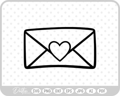 Love Letter Envelope SVG DottieDigitals 