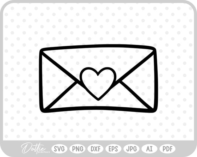 Love Letter Envelope SVG DottieDigitals 