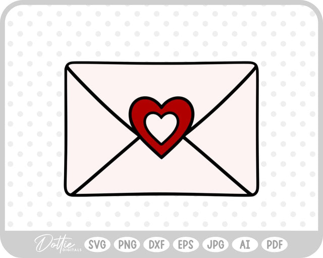Love Letter Envelope SVG DottieDigitals 