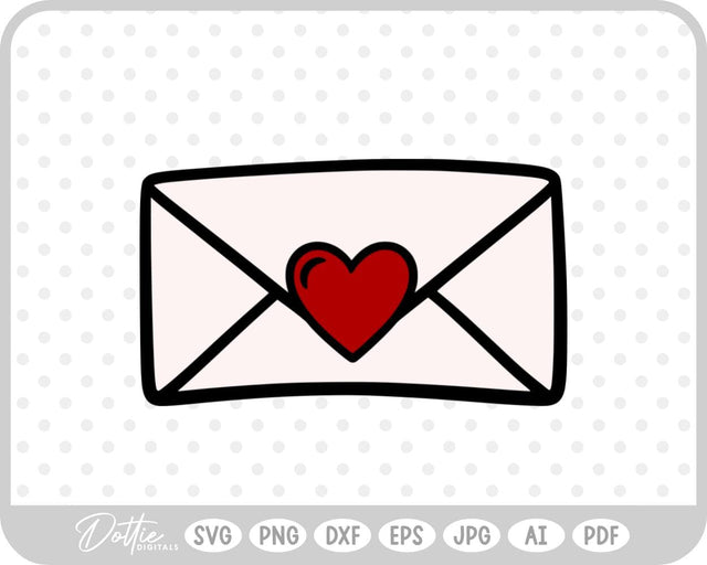 Love Letter Envelope SVG DottieDigitals 
